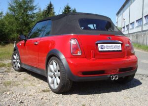 Fox Duplex Auspuff Sportauspuff Komplettanlage für Mini Cooper S Cabrio 1