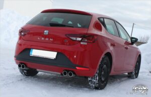 Fox Duplex Auspuff Sportauspuff Komplettanlage für Seat Leon 5F 1.2l 63/77kW SE042095-130-KO