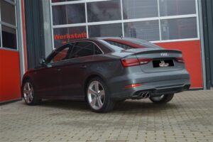 Streetbeast Sportauspuff Anlage 76mm mit Soundgenerator für Audi A3 8V Limo 2.0l