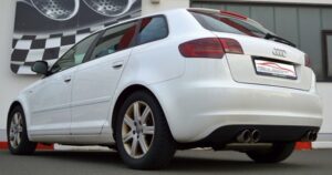 Friedrich Motorsport 76mm Duplex Auspuff Sportauspuff für Audi A3 8P Sportback