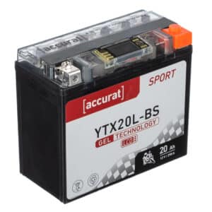 Accurat Sport GEL LCD YTX20L-BS Motorradbatterie 20Ah 12V (DIN 82000) YG20L-BS GEL12-20L-BS