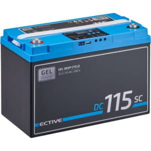 ECTIVE DC 115SC GEL Deep Cycle mit PWM-Ladegerät und LCD-Anzeige 115Ah Versorgungsbatterie