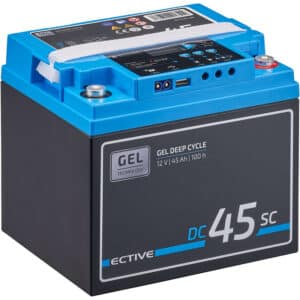 ECTIVE DC 45SC GEL Deep Cycle mit PWM-Ladegerät und LCD-Anzeige 45Ah Versorgungsbatterie