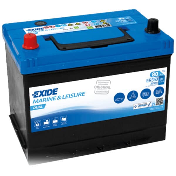 EXIDE ER350 Dual Versorgungsbatterie 12V 80Ah 510A