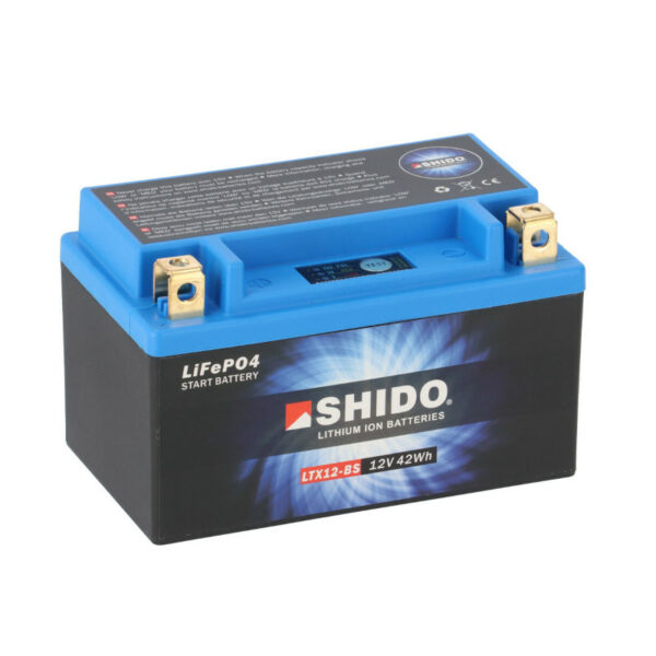 SHIDO LTX12-BS Lithium Motorradbatterie 4Ah 12V